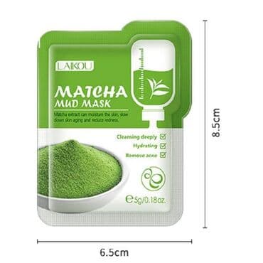 черная маска от черных точек: Маска для лица из зеленой глины маття, грязевая маска с чаем матча — 1