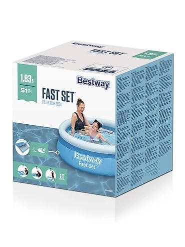 Спорт и отдых: Надувной бассейн Bestway Fast Set Артикул: 57392 - Тип — 5