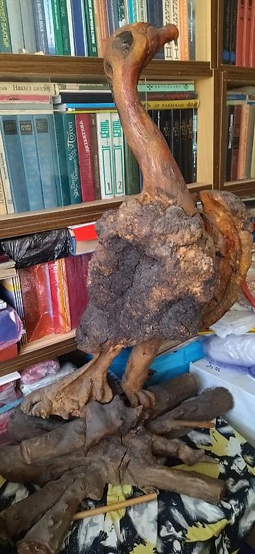 ваза чехия: Авторская деревянная скульптура «Птица» из корней и капа - Материал — 1