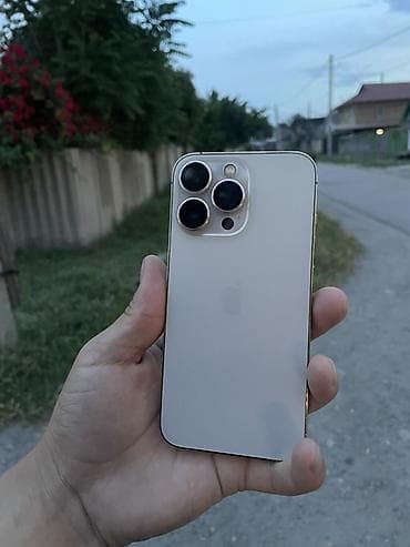 apple 13 бу: IPhone 13 Pro, Б/у, 128 ГБ, Золотой, Чехол, 79 % — 2