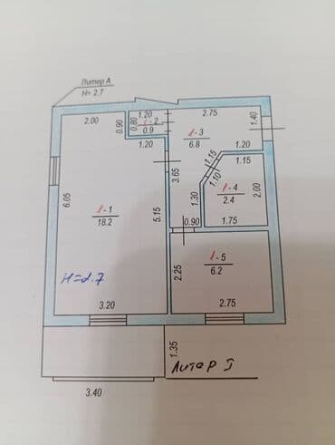 квартира бишкек аренда долгосрочно дизель: 1 комната, 36 м² — 2
