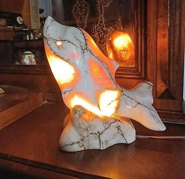 светодиодные лампы для уличного освещения цена: Светильник в форме рыбы из белого мрамора с прожилками. Уникальный — 3