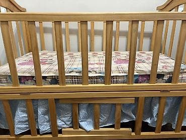 детская кроватка ручная работа: Детская деревянная кроватка с матрасом - Материал: натуральное — 2