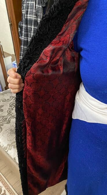 шуба кроликовая: Шуба, Каракуль, По колено, 2XL — 2