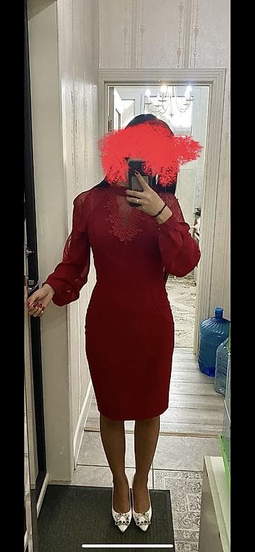 на прокат костюм: Вечернее платье, Коктейльное, Трикотаж, С рукавами, M, S — 1