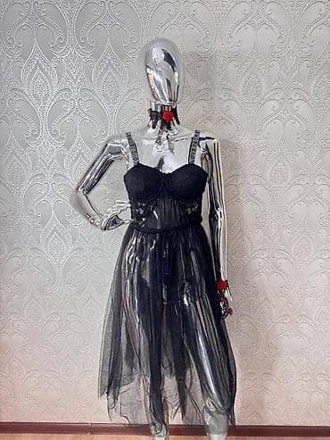 Воздушное полупрозрачное платье-комбинация с корсетным лифом - — 4