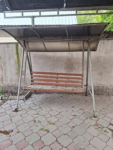 качели скамейки: Садовые качели Металл, Со спинкой, С крышей — 1