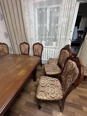Эмерек: Зал үчүн үстөл, Колдонулган, Бүктөө эмес, Тик бурчтуу — 6