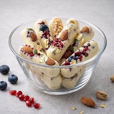 Набор авторских конфет из белого шоколада в форме мини-батончиков