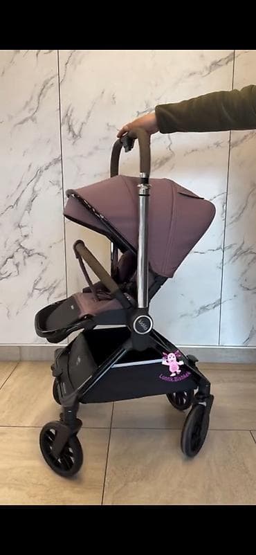 самокат дет: Коляска, Другой бренд, цвет - Фиолетовый, Новый — 4