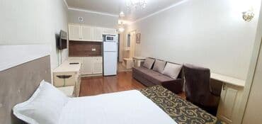 суточный дом в бишкеке: 1 бөлмө, Душ кабинасы, Жаздык, жууркан-төшөк каптары, Кондиционер — 16