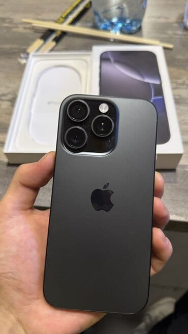 макбук про 16 бу: IPhone 16 Pro, Новый, 256 ГБ, Black Titanium, Коробка, 99 % — 1