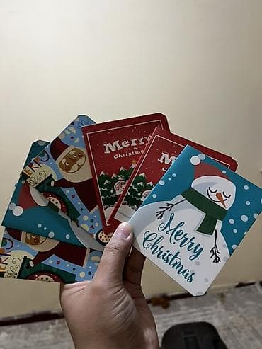 Набор новогодних открыток Merry Christmas - Яркие двусторонние at lalafo.kg Набор новогодних открыток Merry Christmas - Яркие двусторонние