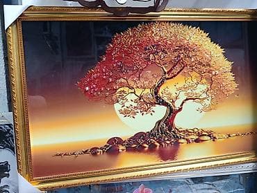 berber mirror second hand: Картина «Дерево жизни» в золочёной раме размер 35х60-1500сом — 3