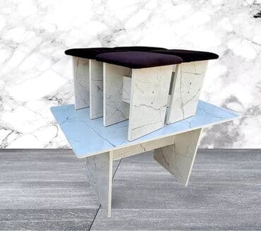 кухонный стол и стулья купить недорого: Кухонный стол и стул, Новый, Платная доставка, цвет - Бежевый — 3