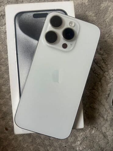 бу телефоны в рассрочку: IPhone 15 Pro, Колдонулган, 256 ГБ, Ак, Заряддоочу түзүлүш, Кабель, Куту, 89 % — 3