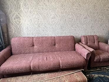 диван двуспальный: Комплект мягкой мебели, цвет - Розовый — 1