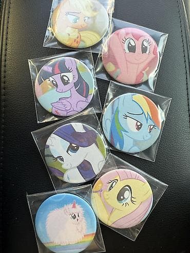 наклейки для банковской карты: Набор круглых значков с аниме и мультперсонажами. Описание: - — 2