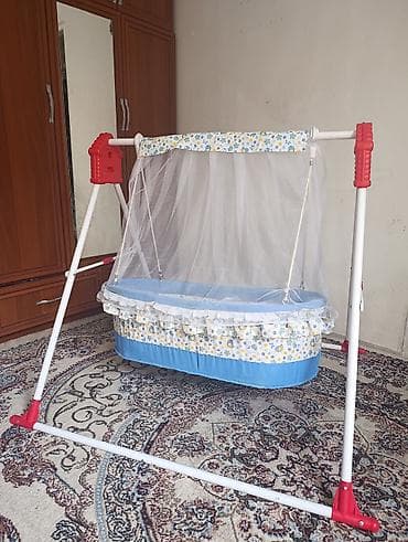батут сатылат: Люлька, Колдонулган, Бешик, Металл, түсү - Көгүлтүр — 1