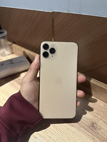 IPhone 11 Pro Max, Б/у, 256 ГБ, Золотой, Чехол, Кабель, 100 %