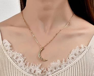 полу месяц: Цепочка, ожерелье с подвеской в ​​виде луны из сплава ювелирного — 1
