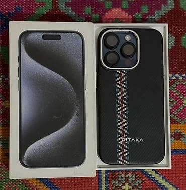 IPhone 15 Pro, Б/у, 128 ГБ, Защитное стекло, Чехол, Кабель, 83 %