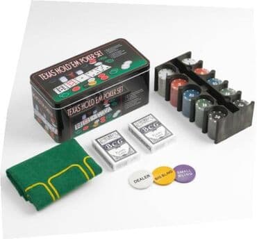 купить набор для игры в покер: Покер, набор для игры (карты 2 колоды, фишки 200 шт.), с номиналом, 60 — 1