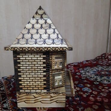 дом для праздников: Сувенирный домик из дерева. Ручная работа — 3