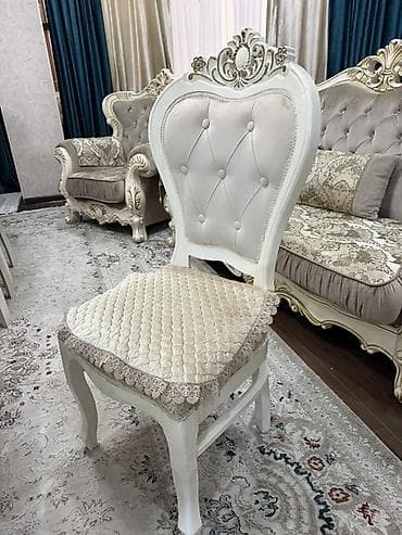 Эмерек: Конок бөлмөсү үчүн үстөл жана отургуч, Колдонулган, Өзү алып кетүү, түсү - Ак — 4