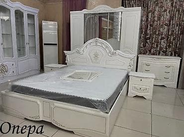 Стулья, табуретки: Спальный гарнитур, Б/у, Двуспальная кровать, Шкаф, Комод, Белоруссия, Дерево, Самовывоз, цвет - Белый — 2