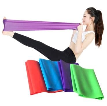 тренажер универсальный для дома: Лента для растяжки Фитнес лента Резина для растяжки. Цвет — 2
