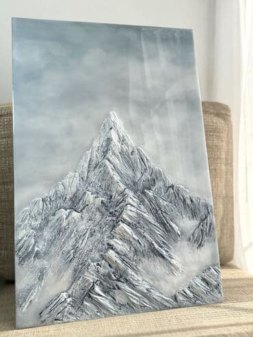 алмазная картина: Картина “Горный пик” — фактурная живопись - Техника: объемная — 9