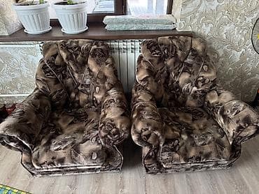 Комплект мягкой мебели, Б/у, Самовывоз, цвет - Коричневый