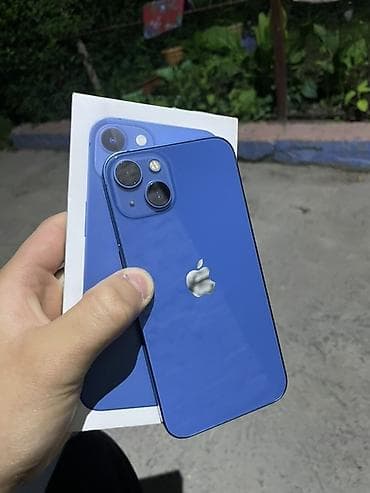 IPhone 13, Б/у, 128 ГБ, Голубой, Чехол, Коробка, 100 %