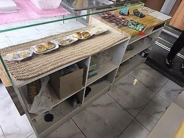 стол полка: Прилавок-стойка для кафе/фастфуда с витриной - Комплект: угловая — 3