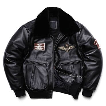 часы fossil: Кожаная куртка Мужская винтажная куртка-бомбер из воловьей — 1