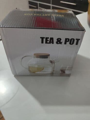 кофейный набор: Набор для чаепития из жаропрочного стекла. 1) Прозрачный стеклянный — 2