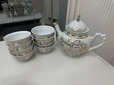 uakeen посуда отзывы: Фарфоровый чайный набор с золотым декором Состав: - Заварочный чайник — 1