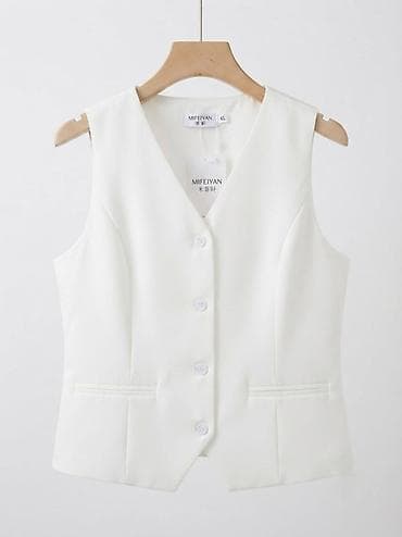 soft shell: НОВЫЙ Женский жилет MIFEIYAN, цвет белый. - Классический крой без — 2