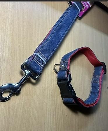 ошейник с грузом: Ошейник + поводок комплект под джинсу для крупных собак. Ширина 3 см — 2
