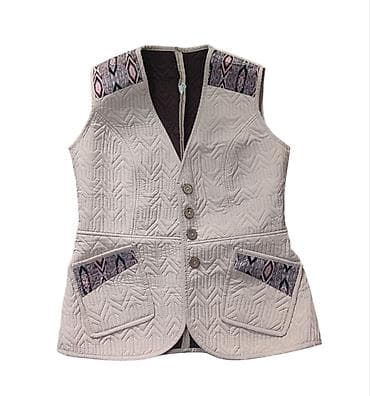 теплые безрукавки и жилеты: Стеганый жилет без рукавов с этническими акцентами - Цвет: светлый — 1