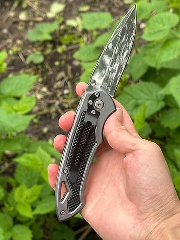 скотч с надписью: Складной нож EDC - Тип: карманный складной нож с осевым винтом и — 2