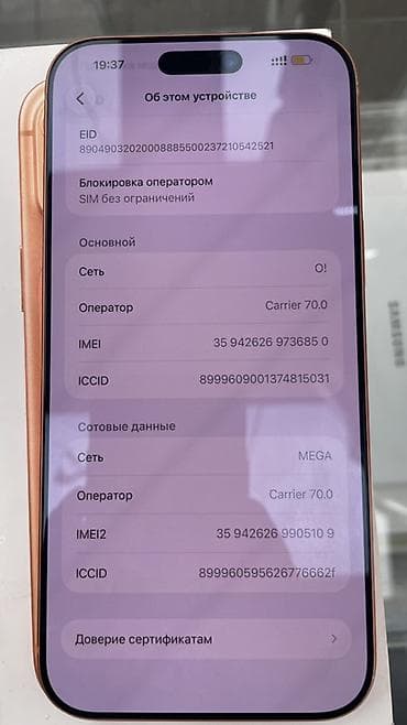 nokia e: IPhone 17 Pro Max, Б/у, 1 ТБ, Оранжевый, Коробка, 100 % — 9