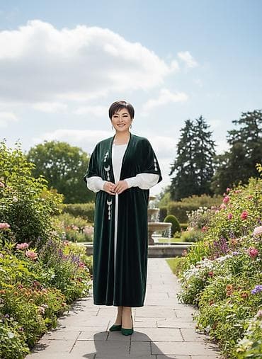 Пончо: Пончо, Классика, Осень-весна, Велюр, Ассиметричная модель — 4