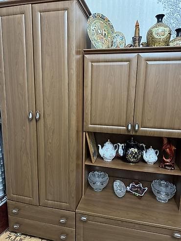 Сушилки: Гарнитур для зала, Б/у, Шкаф, В рассрочку, ДСП, Самовывоз, цвет - Коричневый — 2