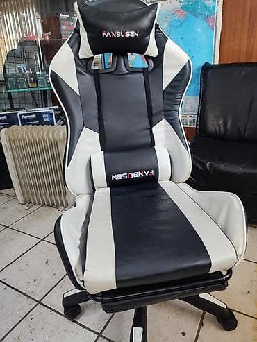 стул для офис: Офисное кресло, С колесиками, цвет - Черный, Экокожа — 3