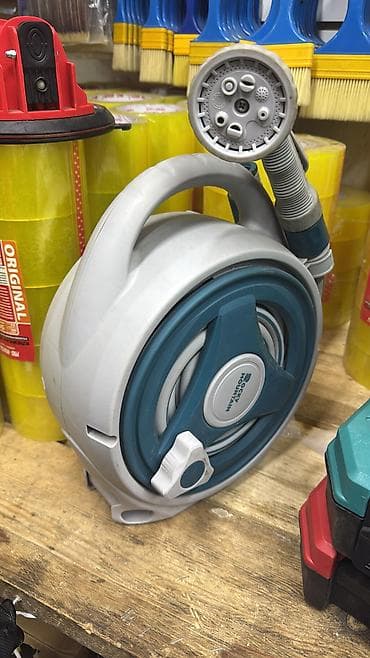 шланг катушка: Комплект для полива с катушкой и пистолетом-распылителем, длина шланга — 4