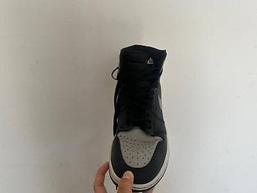 nike tech flece: Nike Air Jordan 1 High, цветовая схема Black/Grey. - Высокие — 5
