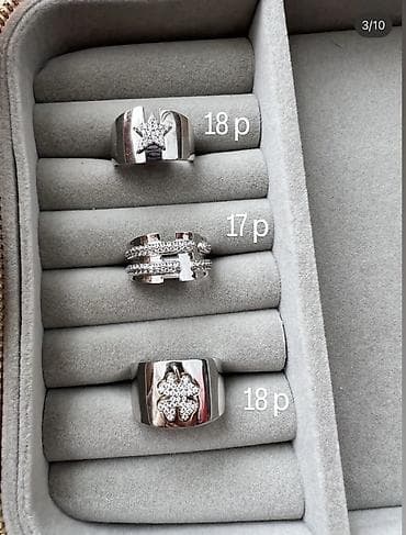 умные кольца: Кольца с муассанитом и фианитами, серебро 925 - Новое поступление — 5