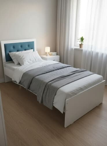 кровать металлическая: Односпальная кровать, Новый, С матрасом, длина - 190 см — 1